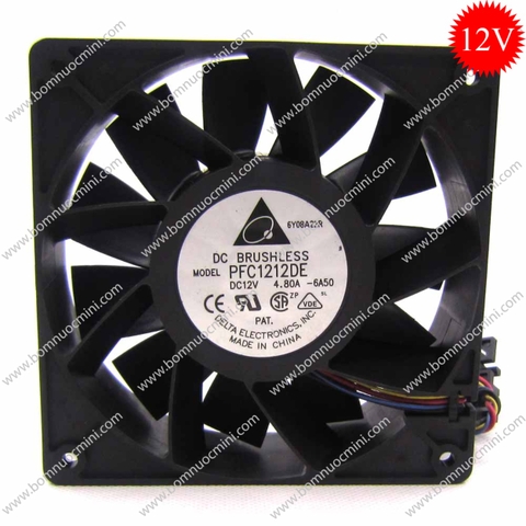 Quạt tản nhiệt Delta 12V 4.8A PFC1212DE 120x120x38mm | Fan 12038 12V | Quạt 12038 12V