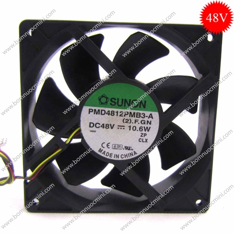 Quạt tản nhiệt Sunon 10.6W 0.22A PMD4812PMB3-A 48V 120x120x38mm | Quạt 12038 48V | Fan 12038 48V