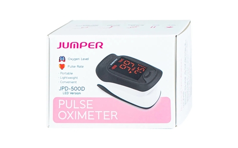 Máy Đo OXY Jumper JPD-500D (Chứng nhận FDA hoa kỳ + xuất USA). Tặng một cặp pin, bảo hành 12 tháng