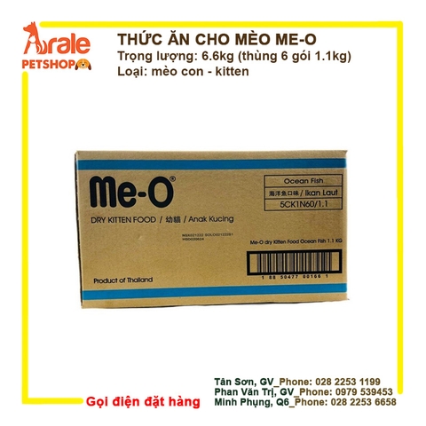 THỨC ĂN HẠT ME-O CHO MÈO CON THÙNG 6.6KG