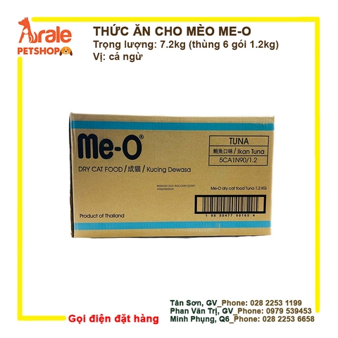 THỨC ĂN HẠT ME-O CHO MÈO VỊ CÁ NGỪ THÙNG 7.2KG