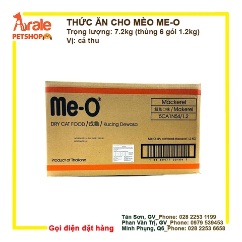 THỨC ĂN HẠT ME-O CHO MÈO VỊ CÁ THU THÙNG 7.2KG