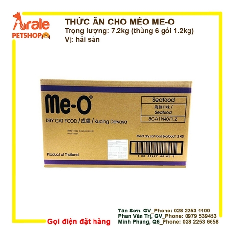 THỨC ĂN HẠT ME-O CHO MÈO VỊ HẢI SẢN THÙNG 7.2KG