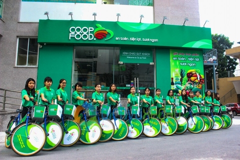 50 xe đạp roadshow khai trương 2 cửa hàng Saigon Co.op Food tại Hà Nội