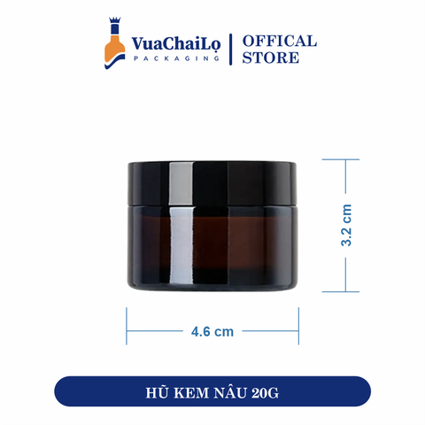 Hũ Thủy Tinh Kem Nâu 20G