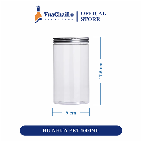 Hũ Nhựa PET Nắp Nhôm 1000ml