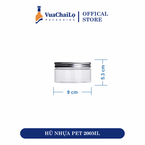 Hũ Nhựa PET Nắp Nhôm 200ml