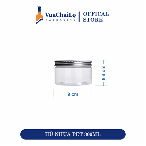 Hũ Nhựa PET Nắp Nhôm 300ml