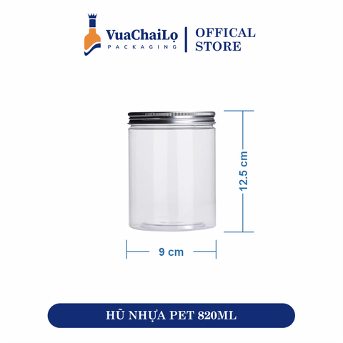 Hũ Nhựa PET Nắp Nhôm 820ml