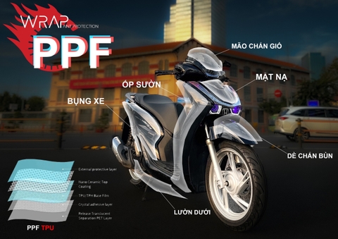 Trung tâm dán PPF TPU bảo hành dài hạn cho xe ô tô/xe má