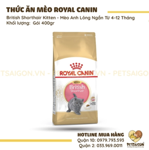 THỨC ĂN MÈO ROYAL CANIN BRITISH SHORTHAIR KITTEN PETSAIGON