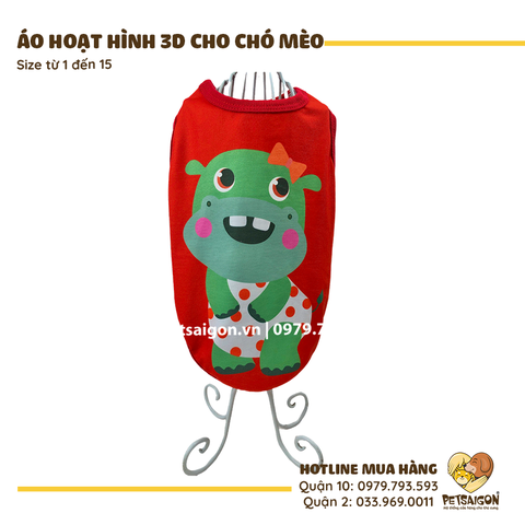 Áo Cho Chó Mèo In Hoạt Hình 3D