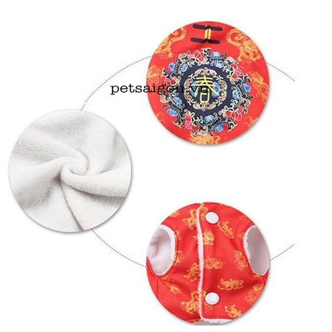 Áo Cho Chó Mèo Liền Quần Long Phụng