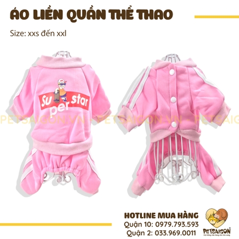 Áo Liền Quần Cho Chó Mèo Thể Thao Super Star