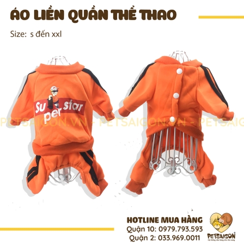 Áo Liền Quần Cho Chó Mèo Thể Thao Super Star