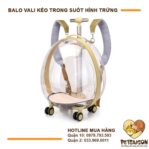 Balo Cho Chó Mèo - Vali Kéo Hình Trứng