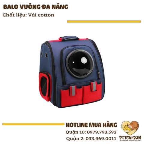 Balo Cho Chó Mèo - Balo Vuông Đa Năng