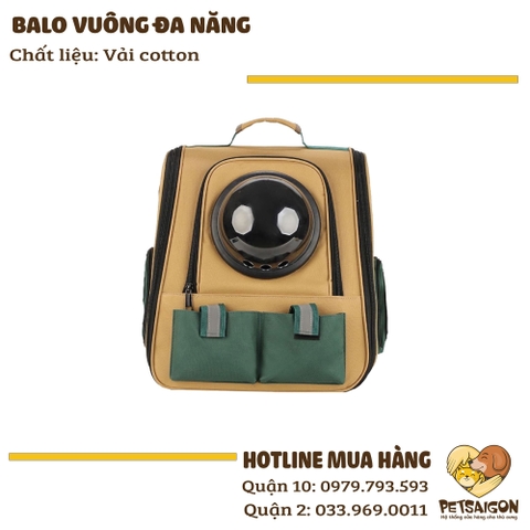 Balo Cho Chó Mèo - Balo Vuông Đa Năng