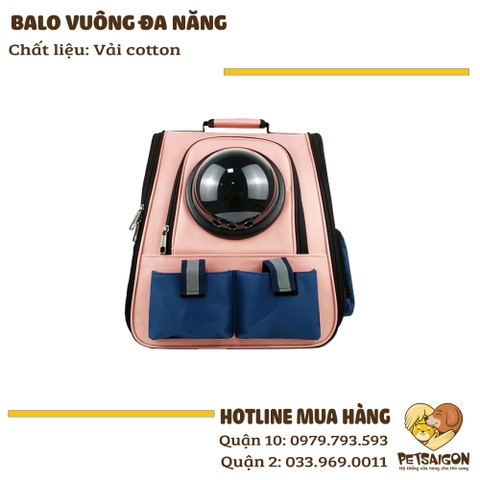 Balo Cho Chó Mèo - Balo Vuông Đa Năng