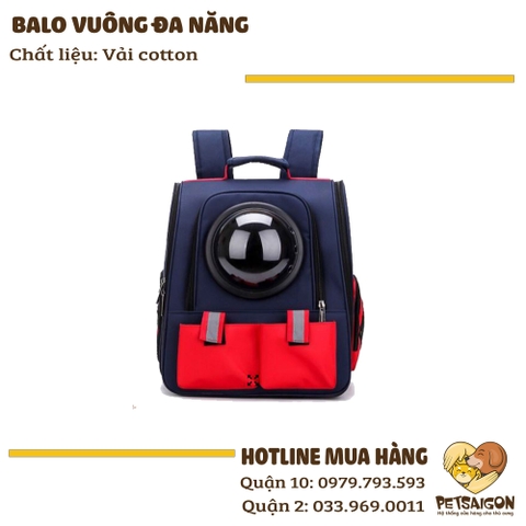 Balo Cho Chó Mèo - Balo Vuông Đa Năng