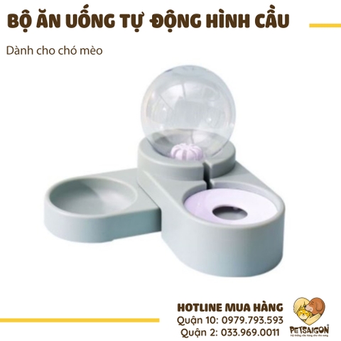 Bộ Ăn Uống Cho Chó Mèo Hình Cầu
