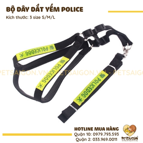 Bộ Dây Dắt Yếm Cho Chó Police Phản Quang