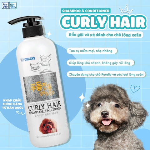 Dầu Gội & Xả Cho Chó Lông Xoăn Forcans Curly Hair 550ml
