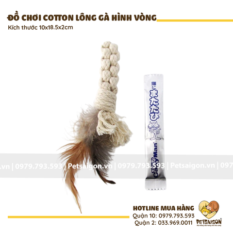 Đồ Chơi Cho Mèo Cotton Lông Gà Hình Vòng