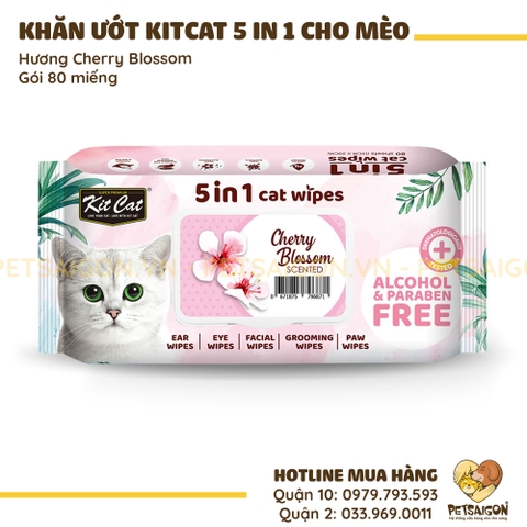 Khăn Ướt Cho Mèo KitCat Kháng Khuẩn  80M
