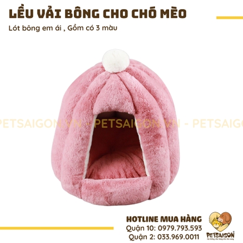 Lều Cho Chó Mèo Bằng Vải Bông