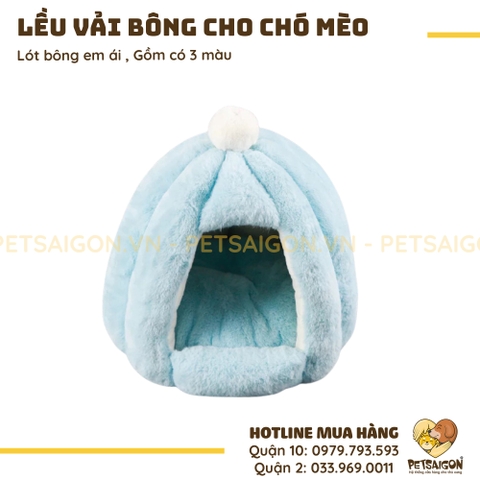 Lều Cho Chó Mèo Bằng Vải Bông