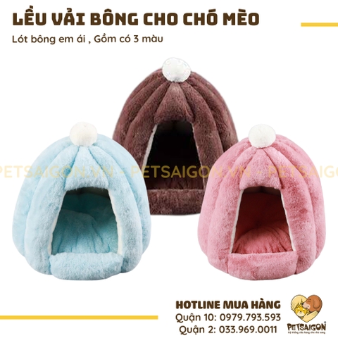Lều Cho Chó Mèo Bằng Vải Bông