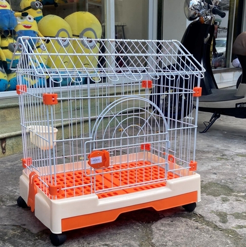 Lồng Cho Chó Mèo Đế Nhựa Cao Cấp Có Mái Nhà