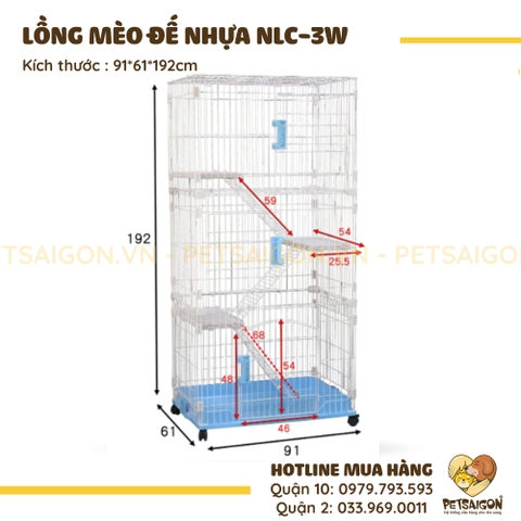 Lồng Cho Mèo Đế Nhựa Mã NLC-3W
