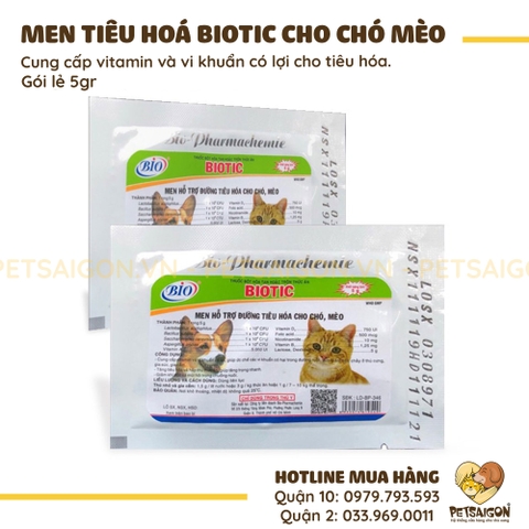 Men Tiêu Hoá Cho Chó Mèo Biotic Gói 5G