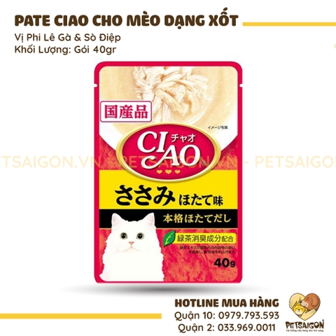 Pate Cho Mèo Ciao Dạng Xốt - 40G