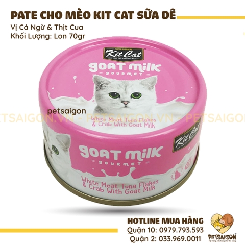 Pate Cho Mèo KitCat Sữa Dê Lon 70gr