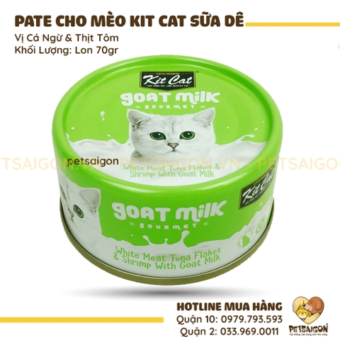 Pate Cho Mèo KitCat Sữa Dê Lon 70gr