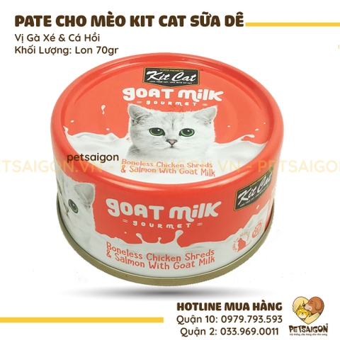 Pate Cho Mèo KitCat Sữa Dê Lon 70gr
