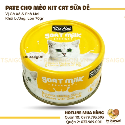 Pate Cho Mèo KitCat Sữa Dê Lon 70gr