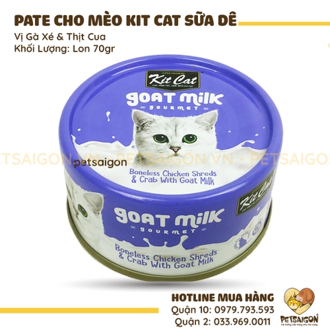 Pate Cho Mèo KitCat Sữa Dê Lon 70gr