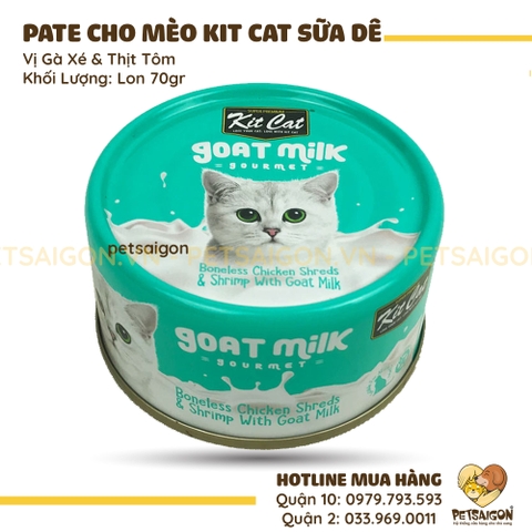Pate Cho Mèo KitCat Sữa Dê Lon 70gr
