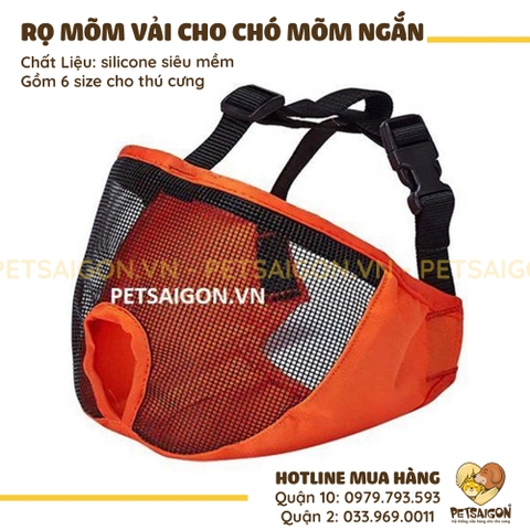 Rọ Mõm Cho Chó Mõm Ngắn Bằng Vải