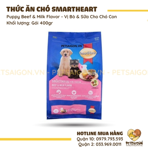 Thức Ăn Cho Chó Con Smartheart Puppy Vị Thịt Bò & Sữa