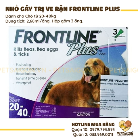 Thuốc Nhỏ Gáy Trị Ve Rận Cho Chó Mèo Frontline Plus
