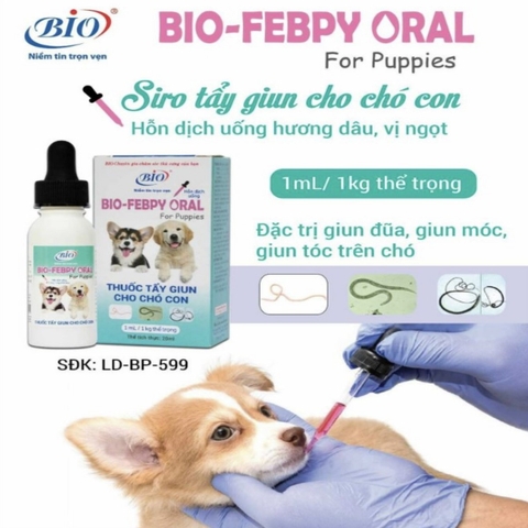Thuốc Sổ Giun Cho Chó Con Dạng Nước Bio Febpy Oral