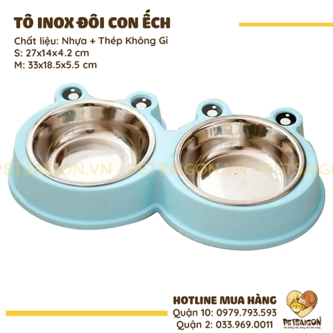 Tô Ăn Cho Chó Mèo Dạng Đôi Hình Ếch