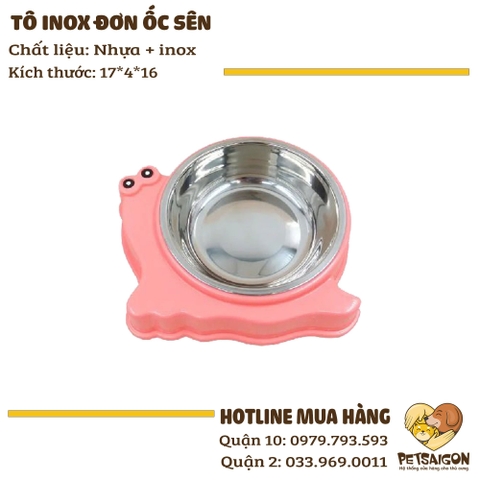 Tô Cho Chó Mèo - Tô Inox Đơn Hình Ốc Sên