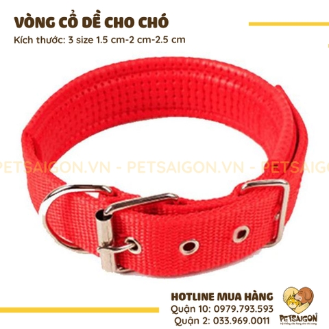 Vòng Cổ Cho Chó Mèo Bằng Vải Dù Khóa Gài