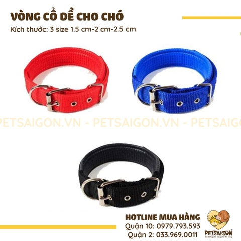 Vòng Cổ Cho Chó Mèo Bằng Vải Dù Khóa Gài